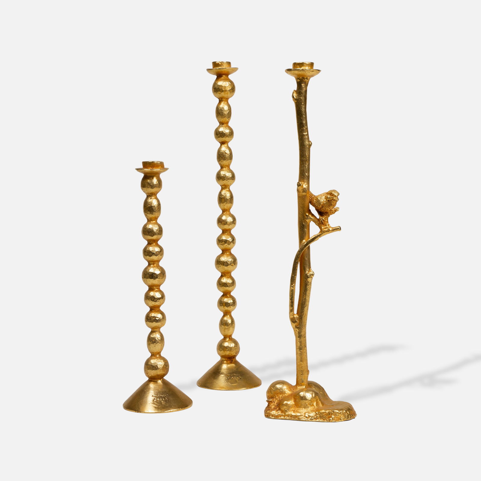 Stéphane Galerneau,Three Gilt Bronze Candlesticks (1 of 5)