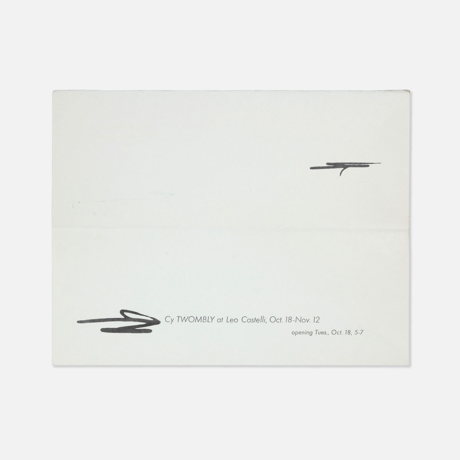 Cy Twombly, Leo Castelli Gallery, Invitation (1 of 2)