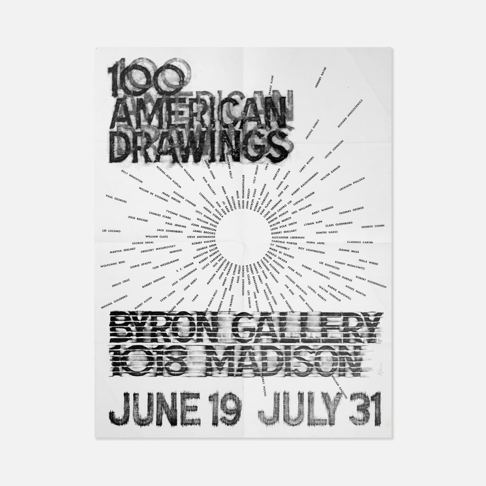 Byron Gallery, 100 American Drawings, Poster (1 of 1)