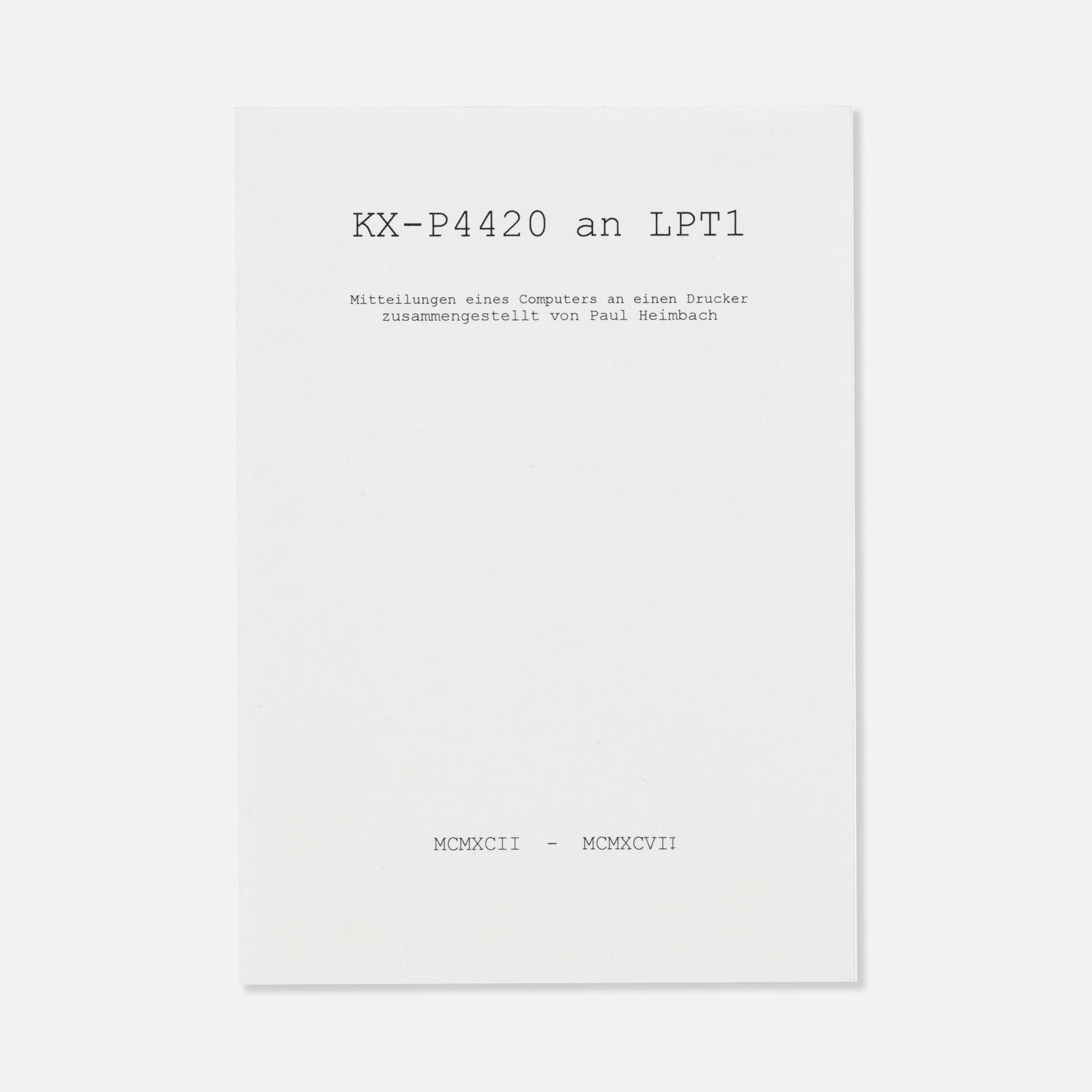 Paul Heimbach, KX-P4420 to LPT1 (1 of 3)