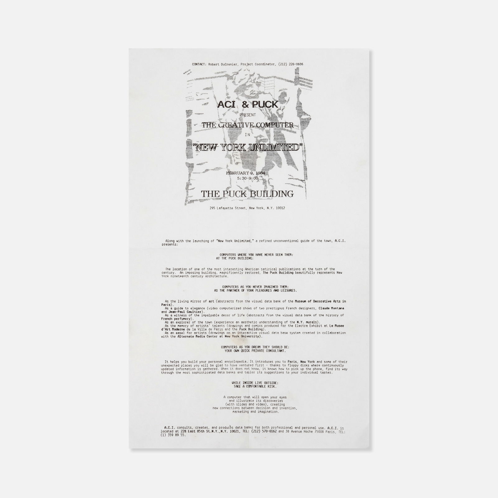 A.C.I. & Puck, The Creative Computer in New York Unlimited, Poster (1 of 2)