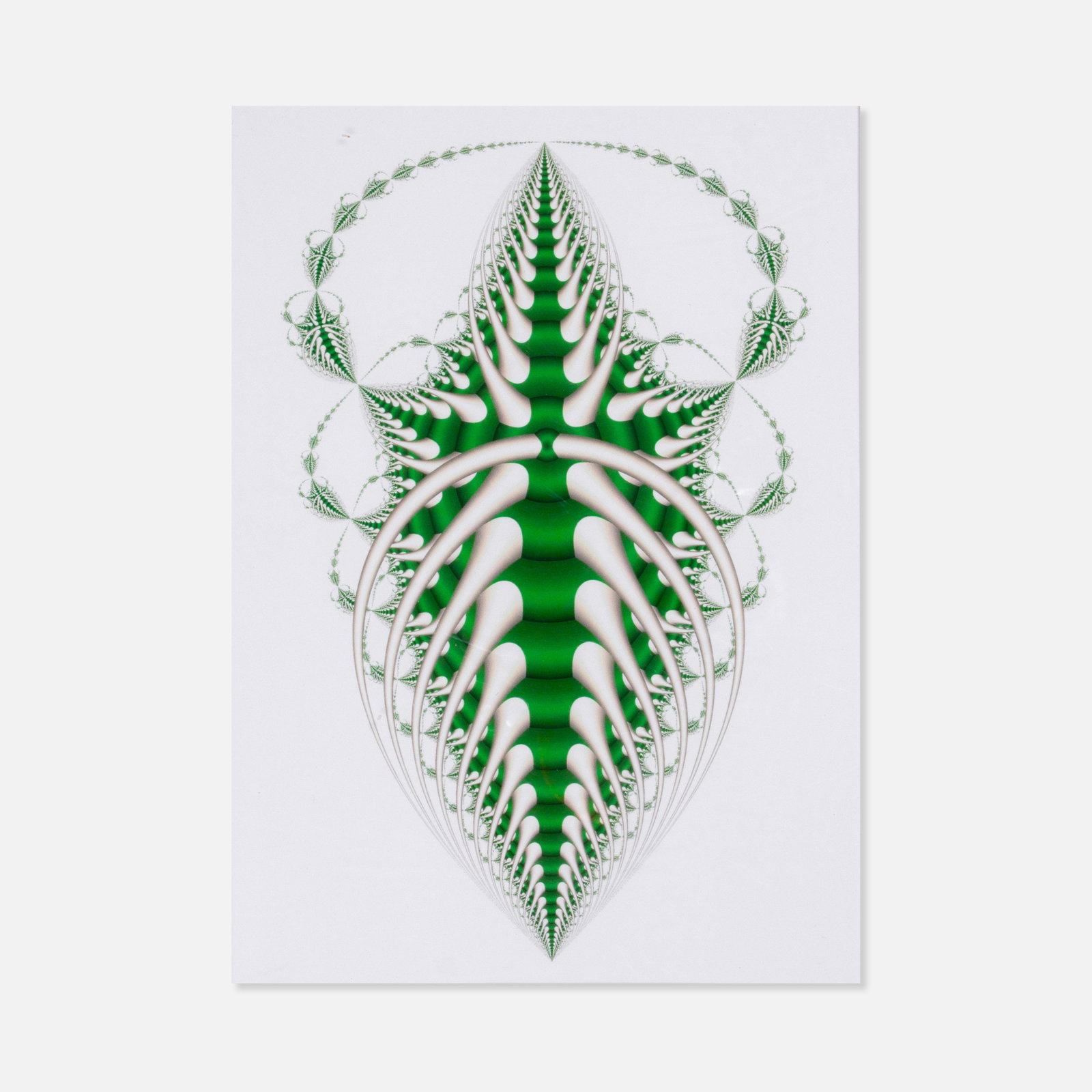 Scott Burns, Untitled (Algorithmic Fractal): USA, c. 1990 20 1/4" x 16 1/4" frame 15 1/2" x 11 1/2" aperture laser print Algorithmic fractal work with algorithm written in pencil to recto and signed [scott burns]. Pickup and shipping from Treadw