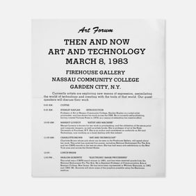 Firehouse Gallery, Then and Now Art and Technology, Program