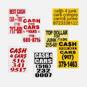 Vernacular, Cash for Cars, Signs