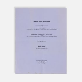La Monte Young, Marian Zazeela, DIA Art Foudation, Sound & Light Environment, Program