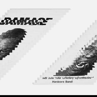 Damage, Press Packet: USA, 1990 11 x 8 1/2 printed matter Damage was a synth-punk ensemble operating from Orlando, Florida, during the 1980s. Its personnel included Mike Brown, Mike Buchanan, and Joe Livingston. The