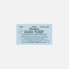 Candyass, Official Drink Ticket, Signed