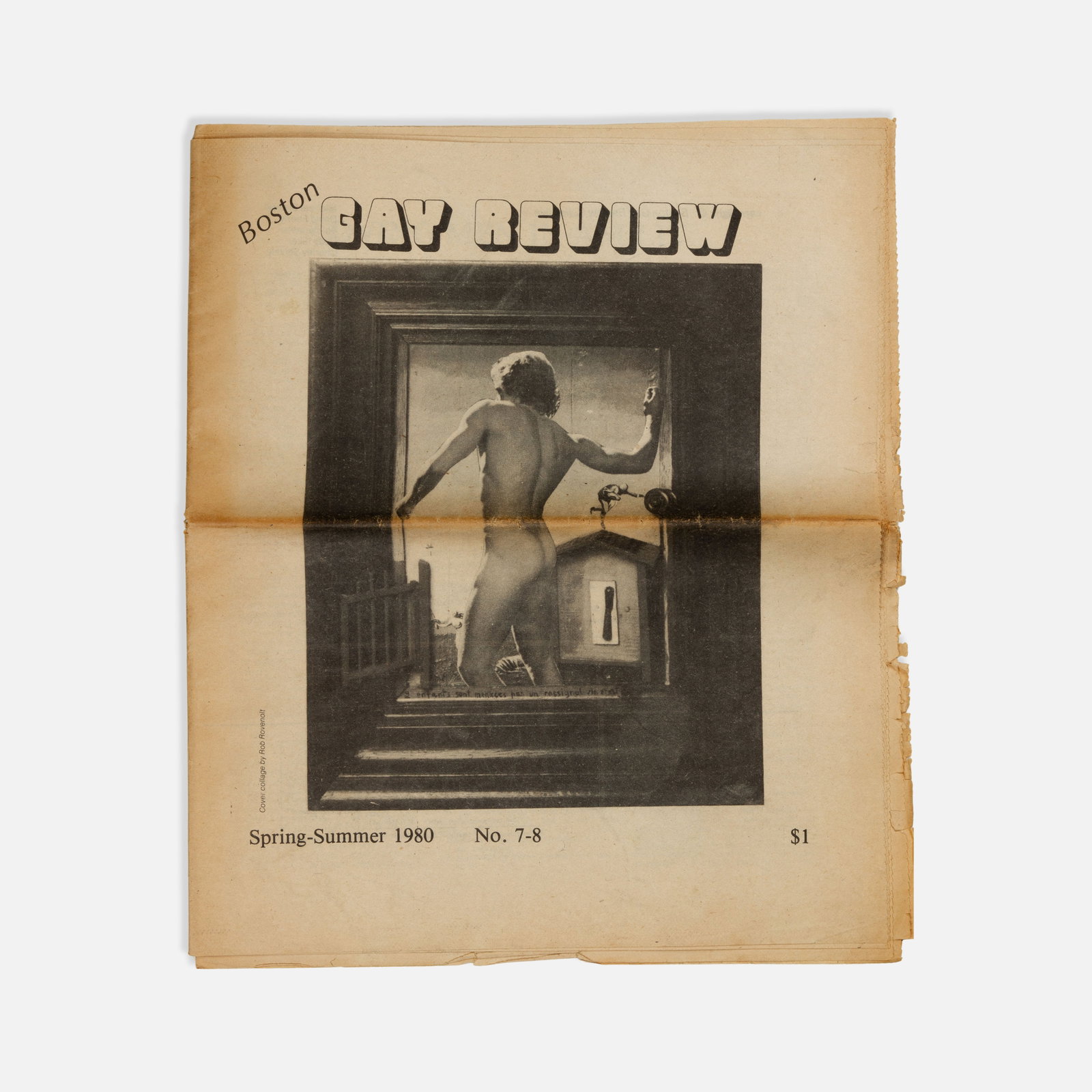 Boston Gay Review, No. 7-8: USA, 1980 11 1/4 x 13 1/4 printed matter Boston Gay Review, No. 7-8, Spring-Summer 1980. Cover photo by Rob Rovenolt. Pickup and shipping from Treadwell, NY. Alternative shipping options available upo