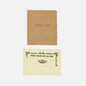 Stephen Spera, Two Artist's Books