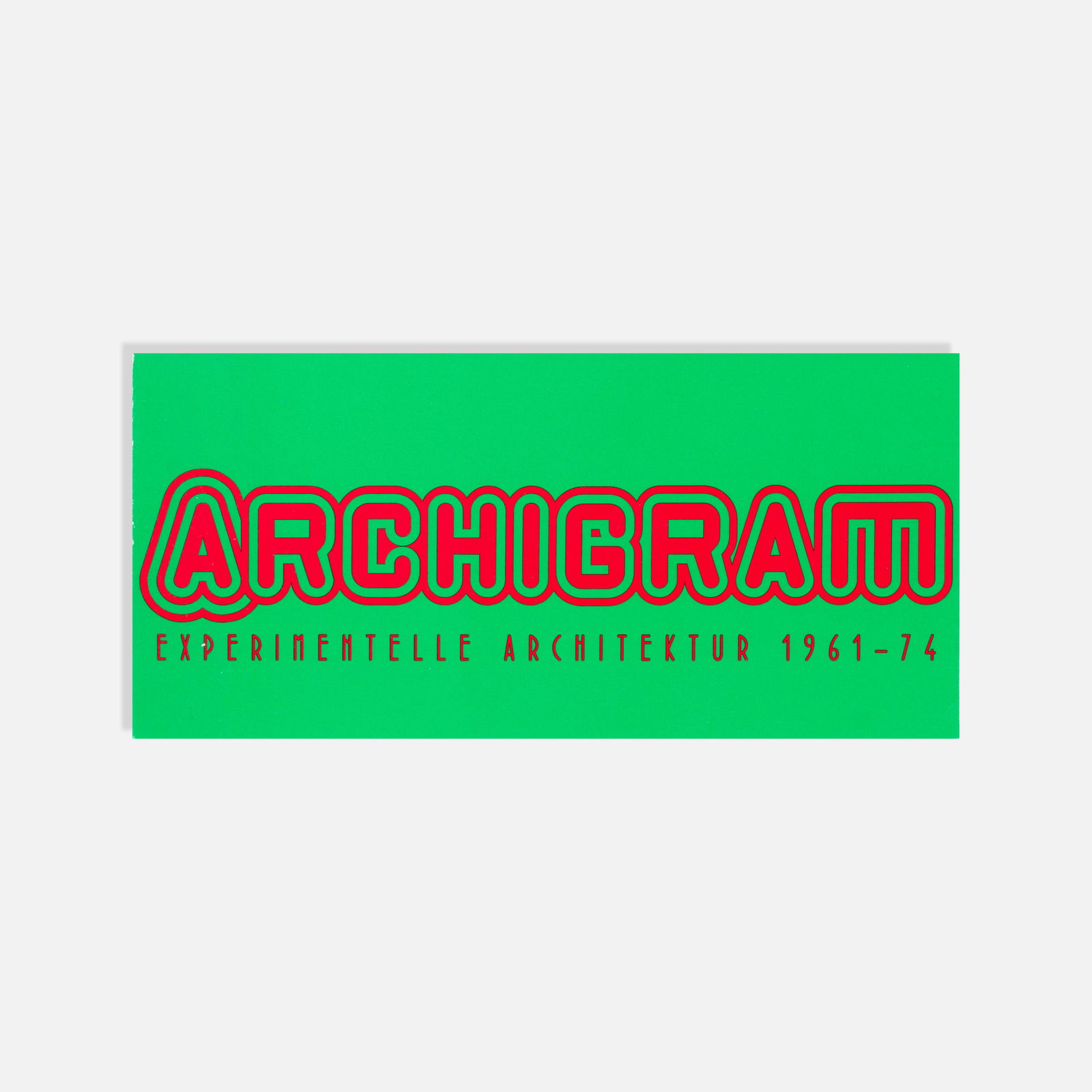 Diana Darling, Kunsthalle Wien, Archigram, Invitation: Vienna, 1994 2 7/8 x 8 1/4 printed matter Foldout invitation to ARCHIGRAM - experimental architecture 1961-1974 at Kinsthalle Wien. Designed by Diana Darling. Pickup and shipping from Treadwell, NY. A