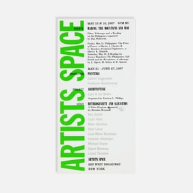 Artists Space, May 1987 Calendar