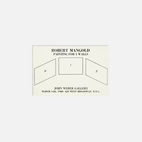 John Weber Gallery, Robert Mangold, Painting for 3 Walls, Announcement Card
