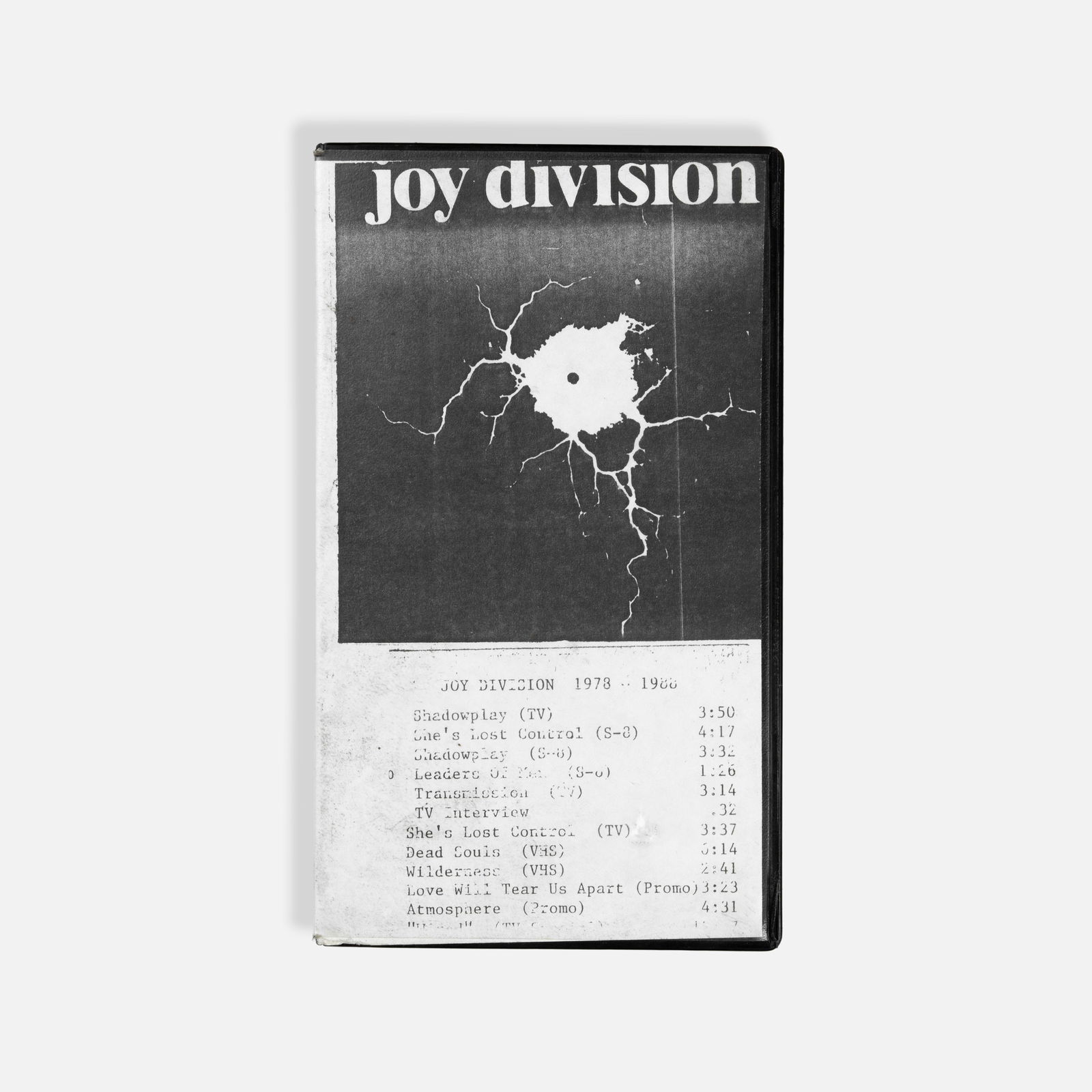 Joy Division, Rare and Early Bootleg VHS: United Kingdom, 1978-88 8 x 4 3/4 x 1 1/8 VHS tape and case Bootleg VHS tape including early U.K. television appearances and early club footage and interviews from Joy Division. Pickup and shipping fr