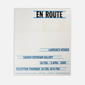 Lawrence Weiner, Marian Goodman Gallery, En Route, Poster