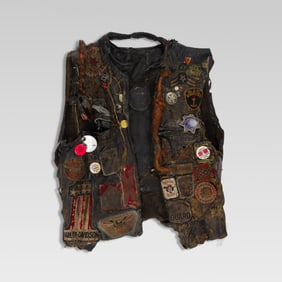 Lone Wolf, Biker Vest with Ponytail Mementos