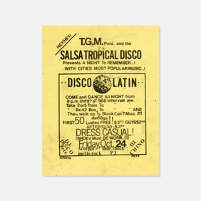 Salsa Tropical Disco, Disco Latin, Flyer