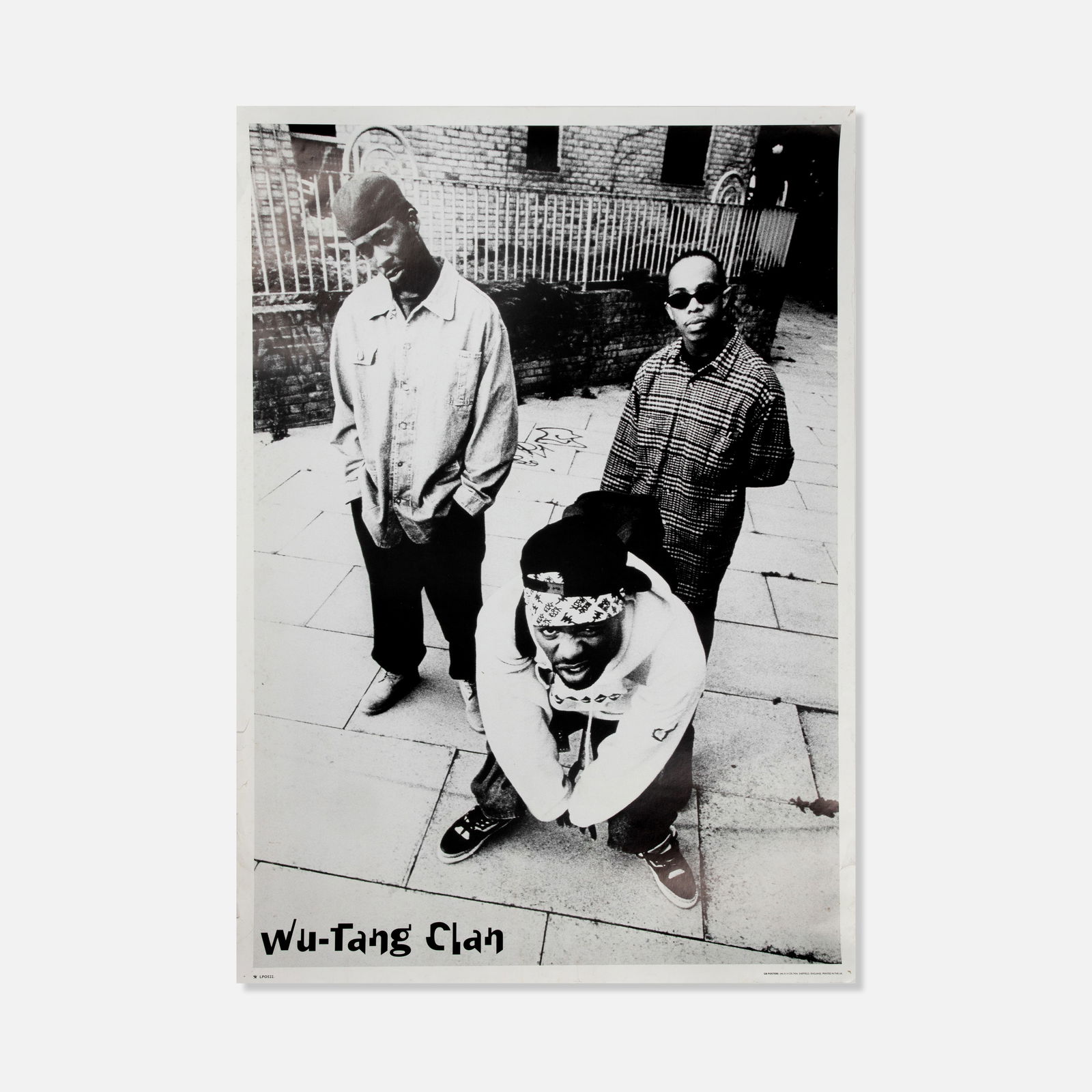 Wu-Tang Clan, Martyn Goodacre, Poster: USA/UK, 1994 35 1/2” x 25 1/4” printed matter Poster featuring GZA, U-God, and Method Man, photographed by Martyn Goodacre. Published by GB Posters, Sheffield, England, 1994. This item is