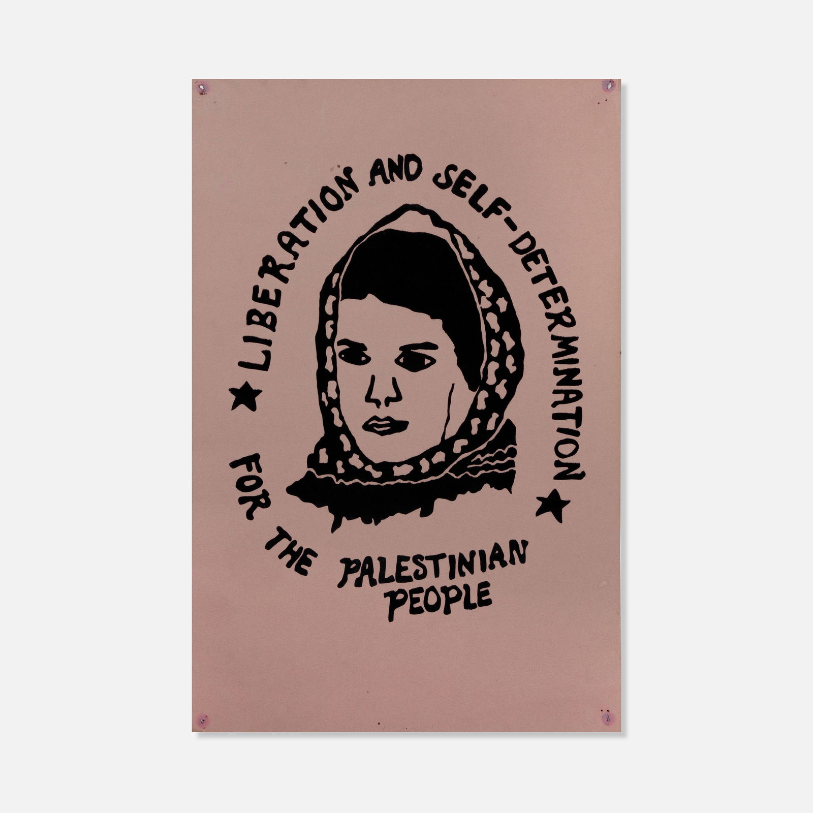 Popular Front for the Liberation of Palestine, Leila Khaled, Poster: USA/Palestine, c. 1970s 17 1/2” x 11 1/2” printed matter This item is located in our Treadwell, NY warehouse. Pickup and shipping options available upon request.
