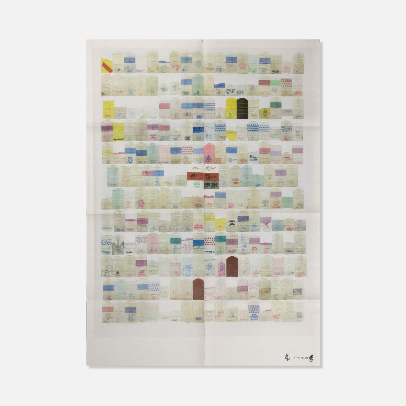 Thatcher Keats, Branded Bronx Bags Poster: USA, 2022 32” x 22 3/4” offset on newsprint Published in conjunction with the publication of Branded Bronx Bags by Thatcher Keats, published by Blurring Books, 2022. The book and accompany