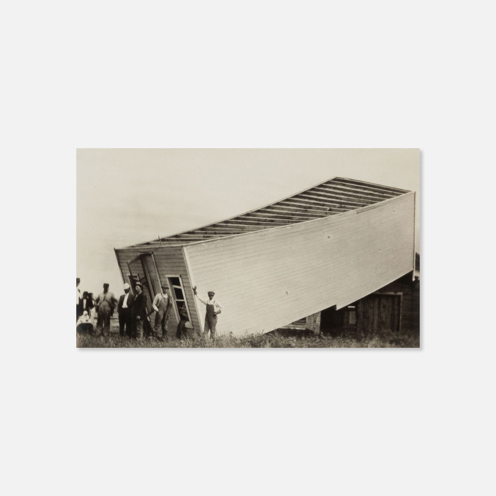 Anonymous, Aftermath of Tornado: USA, c. 1910 3 1/4" x 5 1/4" silver print on postcard stock This item is located in our Treadwell, NY warehouse. Pickup and shipping options available upon request.