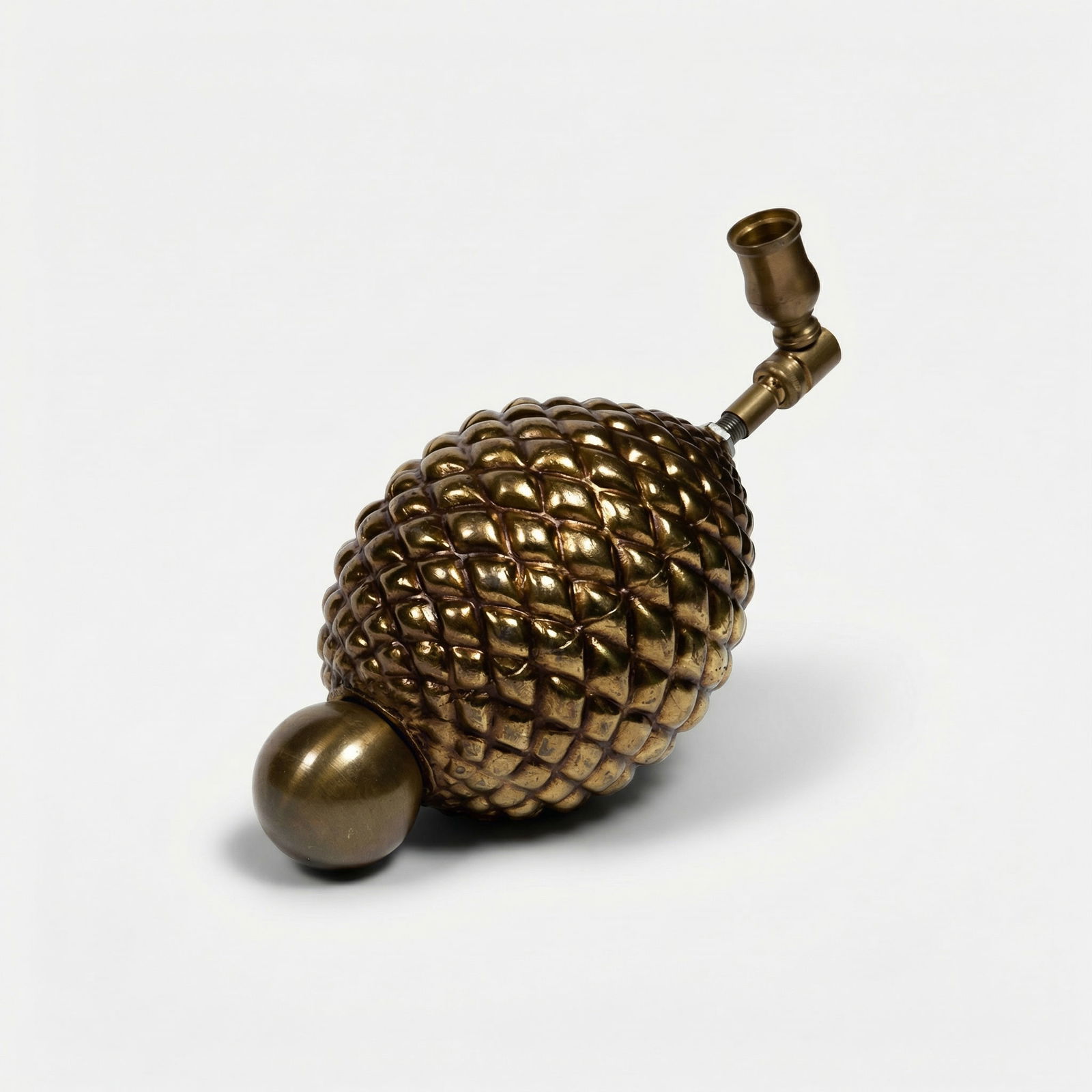 R.M. Fischer, Untitled (Candleholder): USA, 1995 6 3/4" x 5" x 10" brass Signed in ink on the accompanying COA. R.M. Fischer (b. 1947) is known for his assemblage sculptures that blur the boundaries between fine art, industrial design,