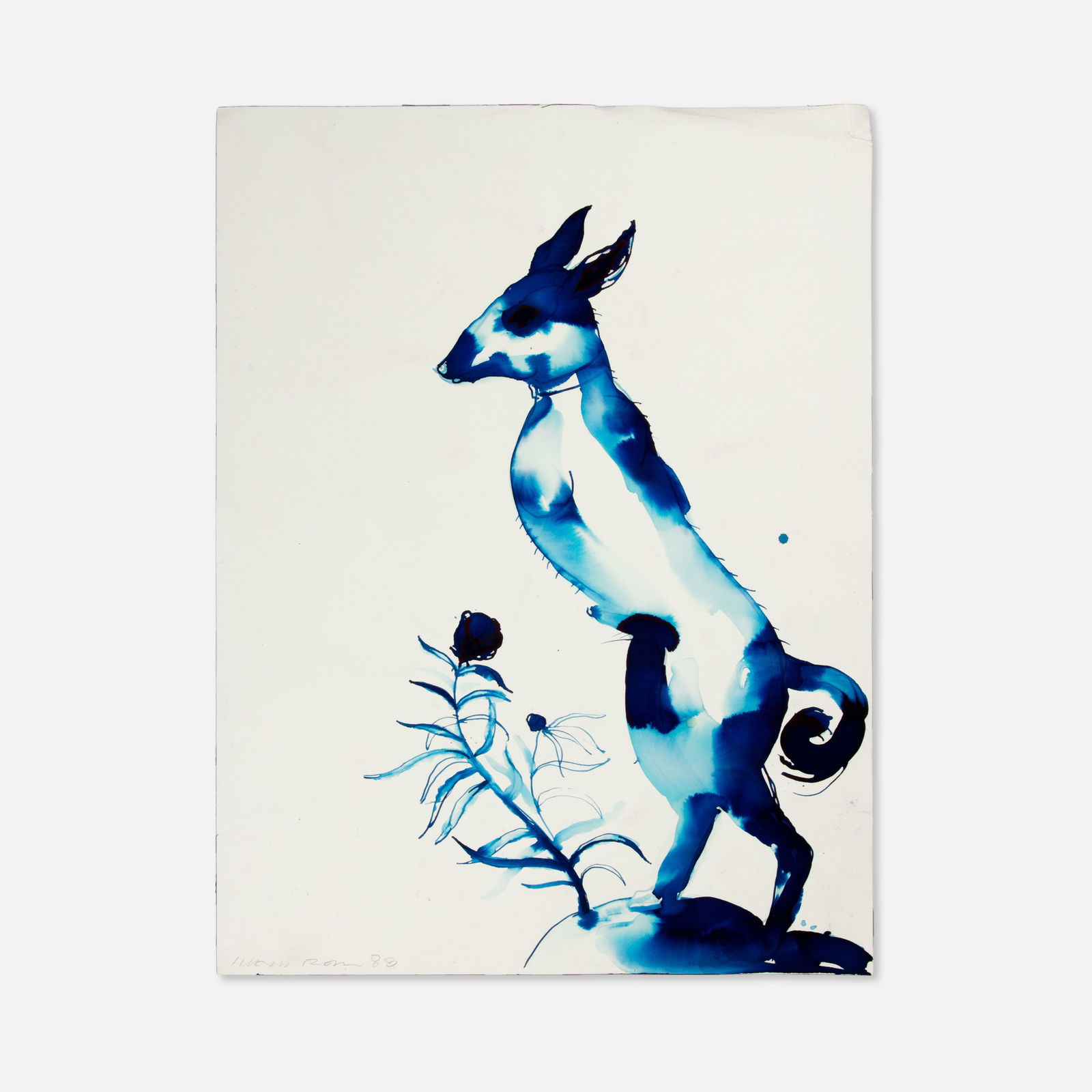 Alexis Rockman, Untitled: USA, 1988 23 7/8" x 18" watercolor on paper Signed and dated in pencil lower left recto: [Alexis Rockman 88]. This item is located in our Treadwell, NY warehouse. Pickup and shipping options