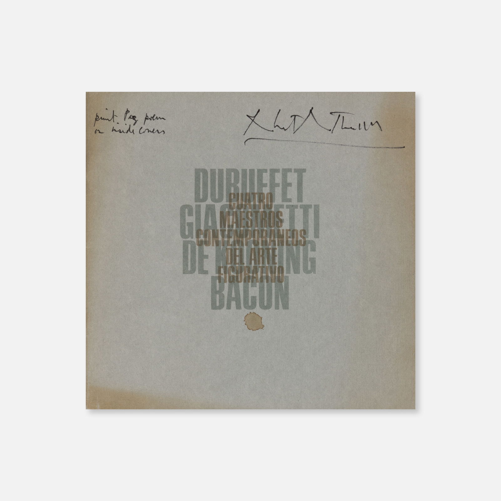 Museo de Arte Moderno, Catalog, Signed by Robert Motherwell: Mexico, 1973 8 3/8" x 8 5/8" printed matter Signed by Robert Motherwell to recto. This item is located in our Treadwell, NY warehouse. Pickup and shipping options available upon request.