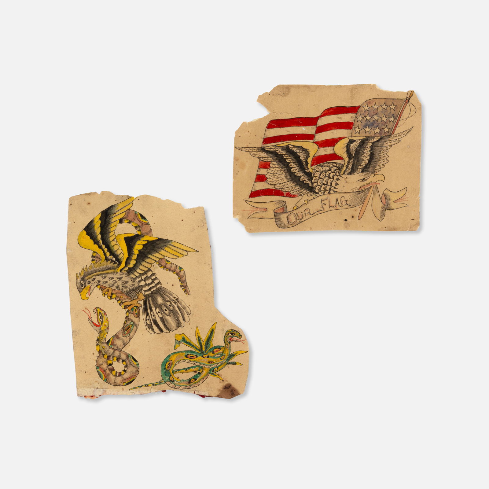 Tattoo Flash, Our Flag and Eagle with Snake Designs (1 of 3)