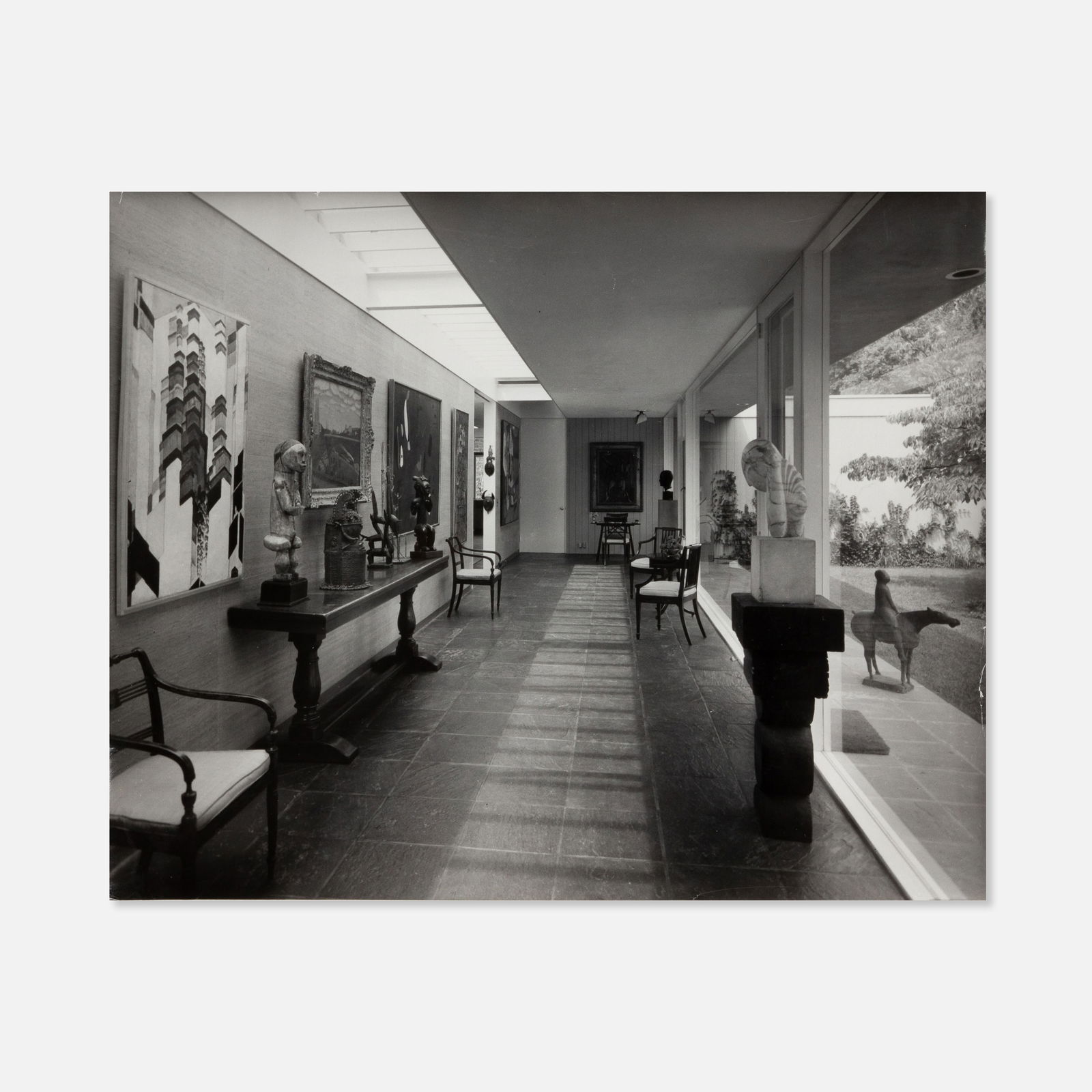 Andre Kertesz, Ault House: USA, 1951 8" x 10" vintage silver print With the photographer’s credit stamp verso. Documents the Ault House in New Canaan, Connecticut, designed by the pioneering modernist architect Eliot Noyes in