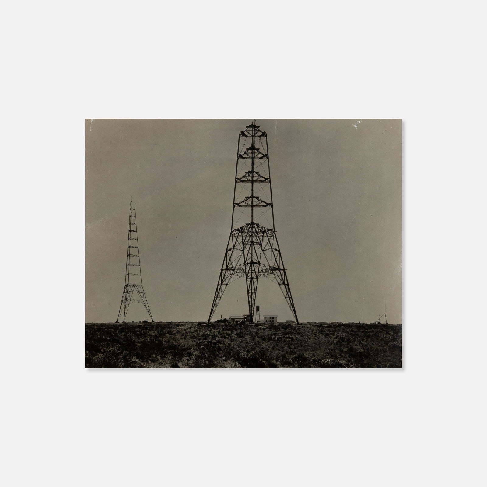 Anonymous, Untitled (Radio Towers): USA, c. 1910s 6" x 8" vintage silver print With handwritten caption verso. This item is located in our Treadwell, NY warehouse. Pickup and shipping options available upon request.