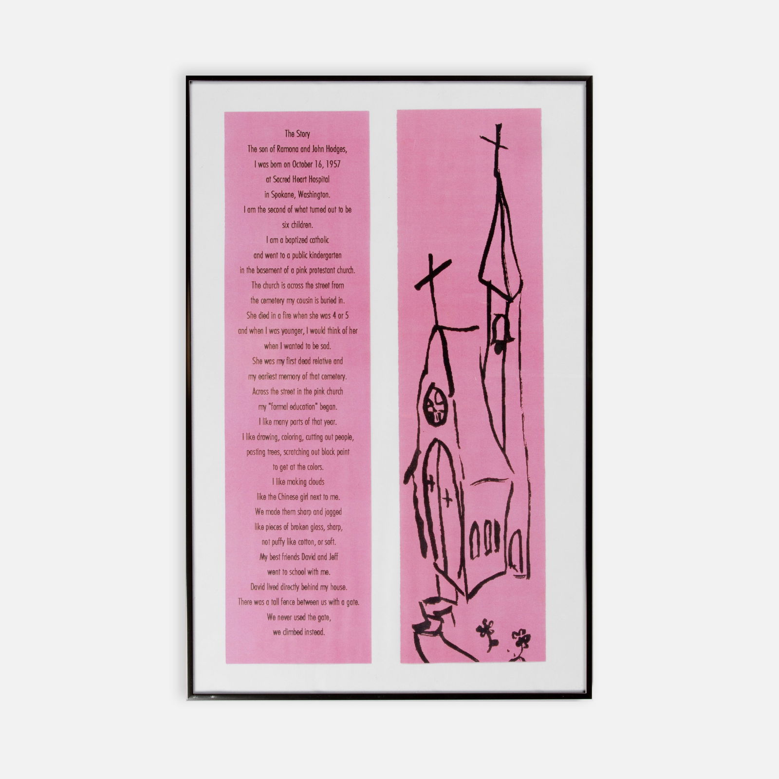 Jim Hodges, A Boy's Life: USA, 1990–97 17 1/8" x 11 1/8" frame color copy print From the edition of 15. This item is located in our Treadwell, NY warehouse. Pickup and shipping options available upon request.