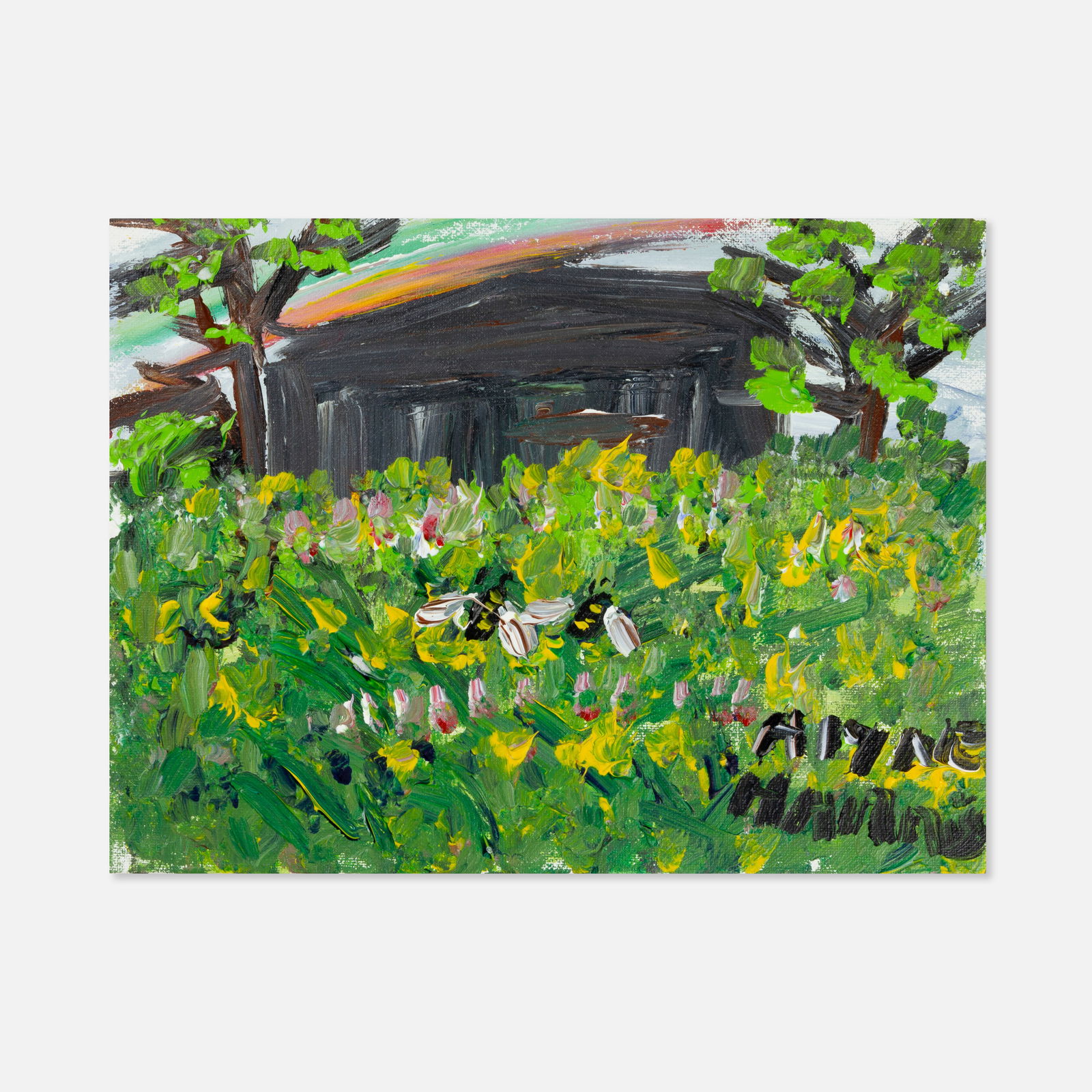 Alyne Harris, Untitled: Gainesville, FL, c. Late 20th Century 12" x 9" oil on board Signed lower right [Alyne Harris]. Alyne Harris (American, 1942–2025) was a celebrated self-taught African American artist from