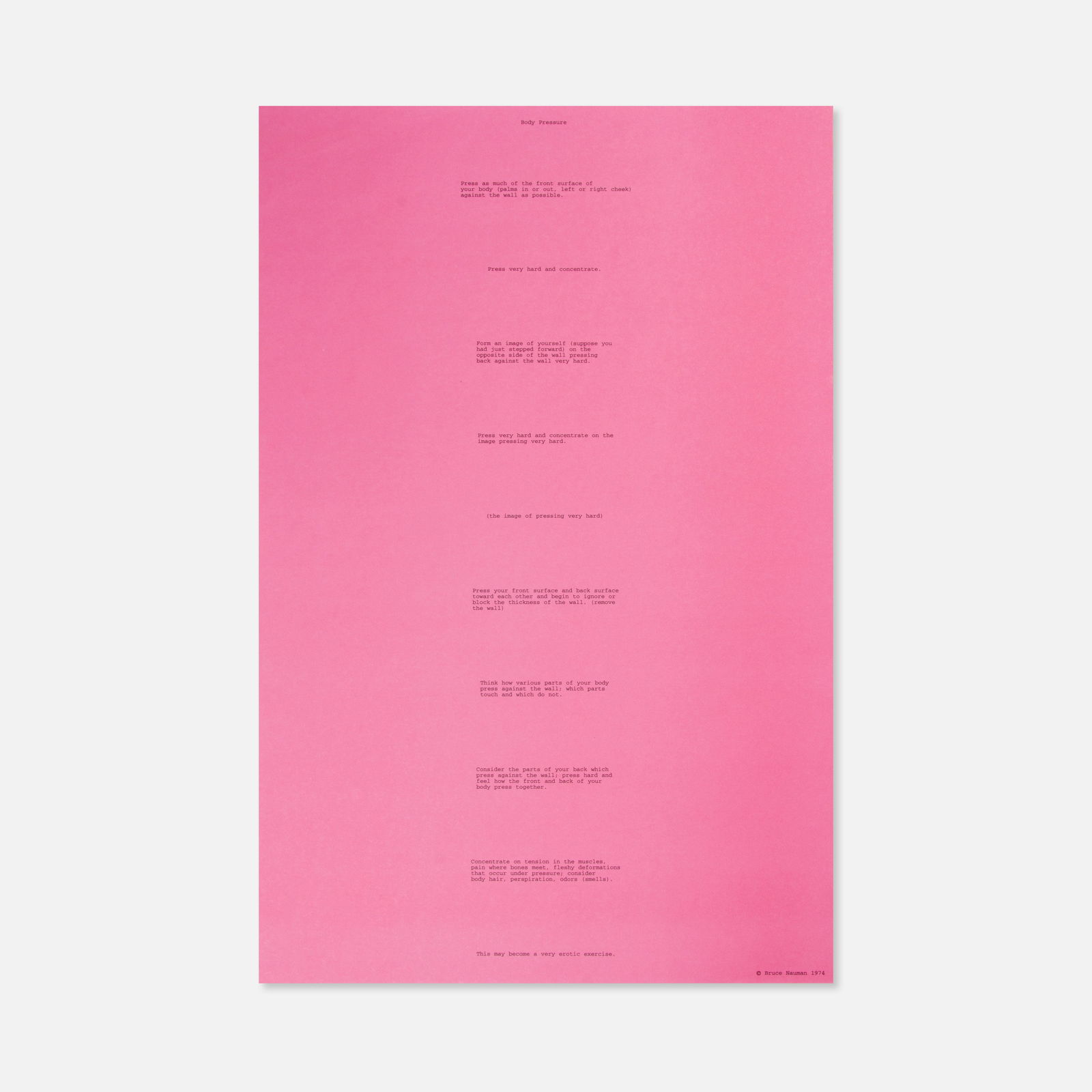 Bruce Nauman, DIA, Body Pressure (1 of 1)