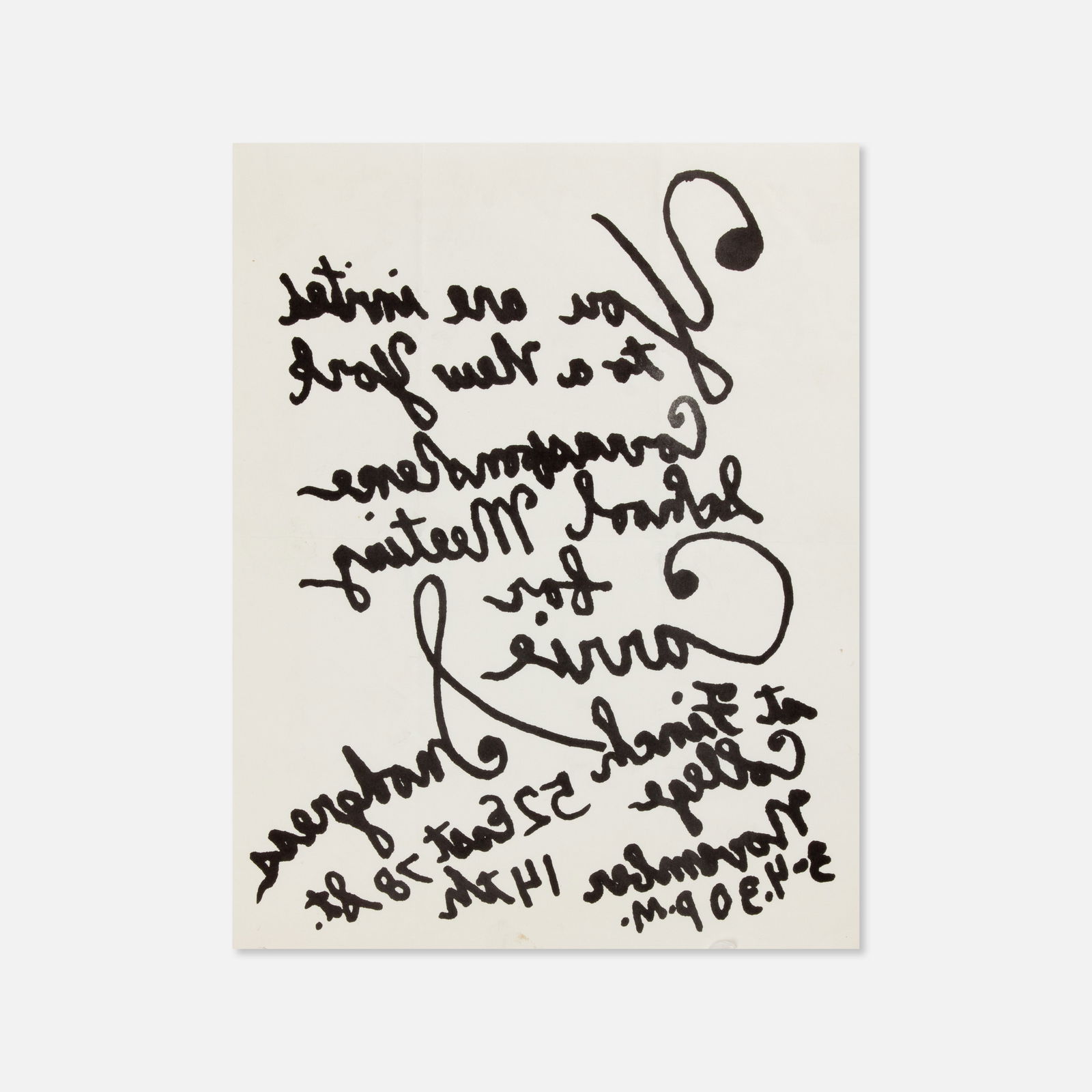 Ray Johnson, You Are Invited To A Correspondence School Meeting for Carrie Snodgress (1 of 1)