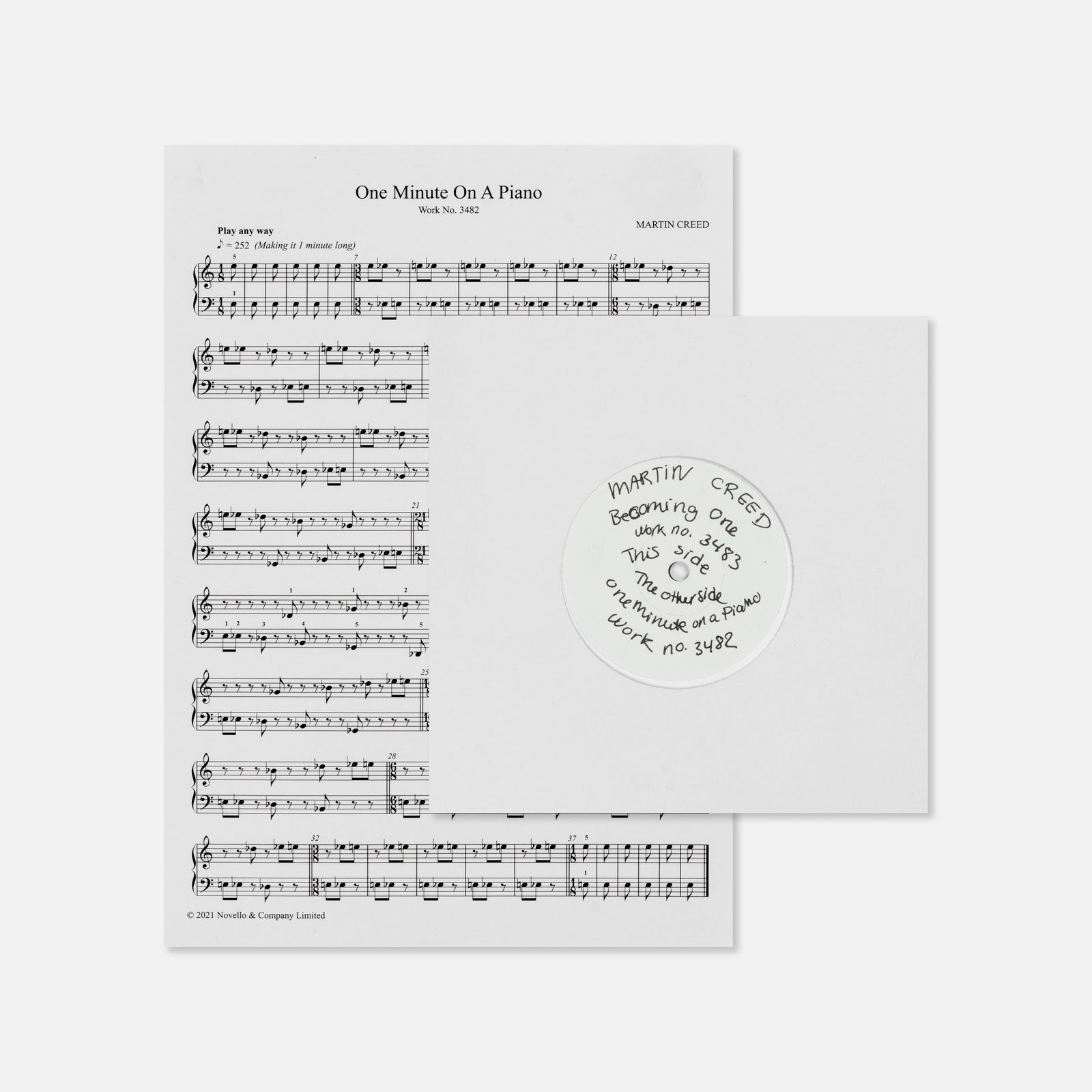 Martin Creed, Work No. 3483, 7 Inch and Sheet Music (1 of 1)