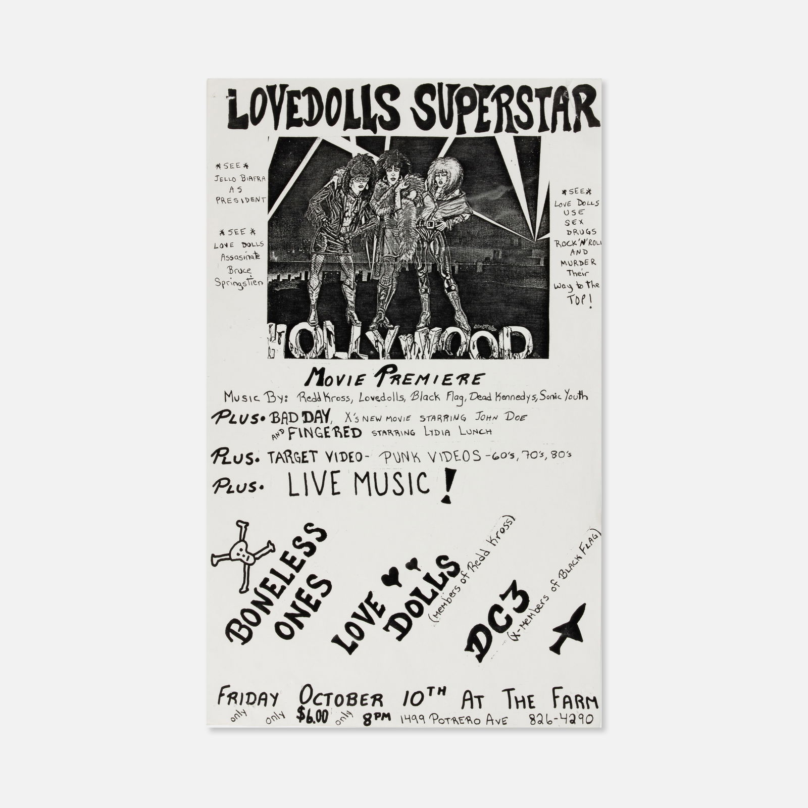 Dave Markey, Love Dolls Superstar Screening Flyer (1 of 1)