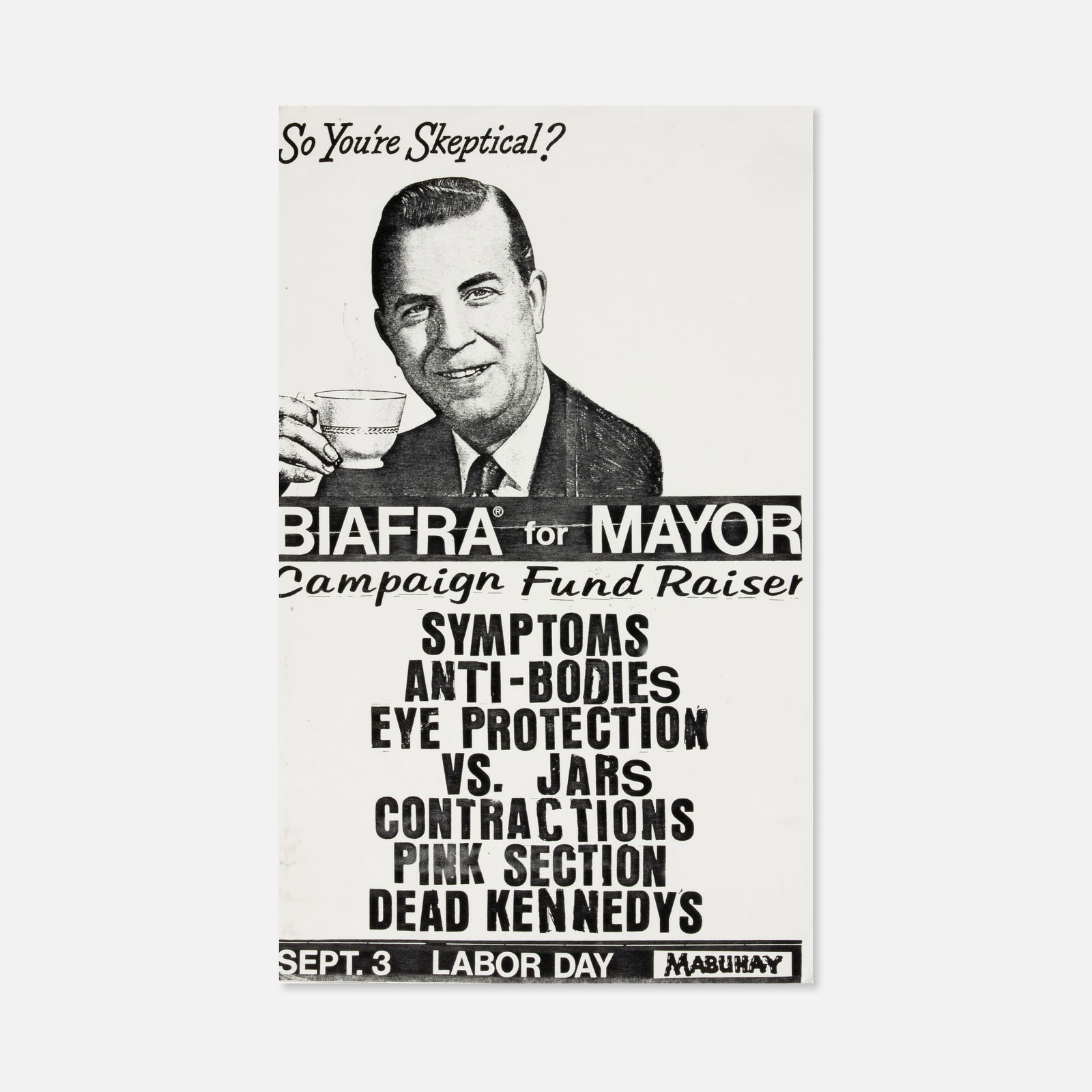 Winston Smith, Dead Kennedys, Mabuhay Gardens, Biafra for Mayor Flyer (1 of 1)