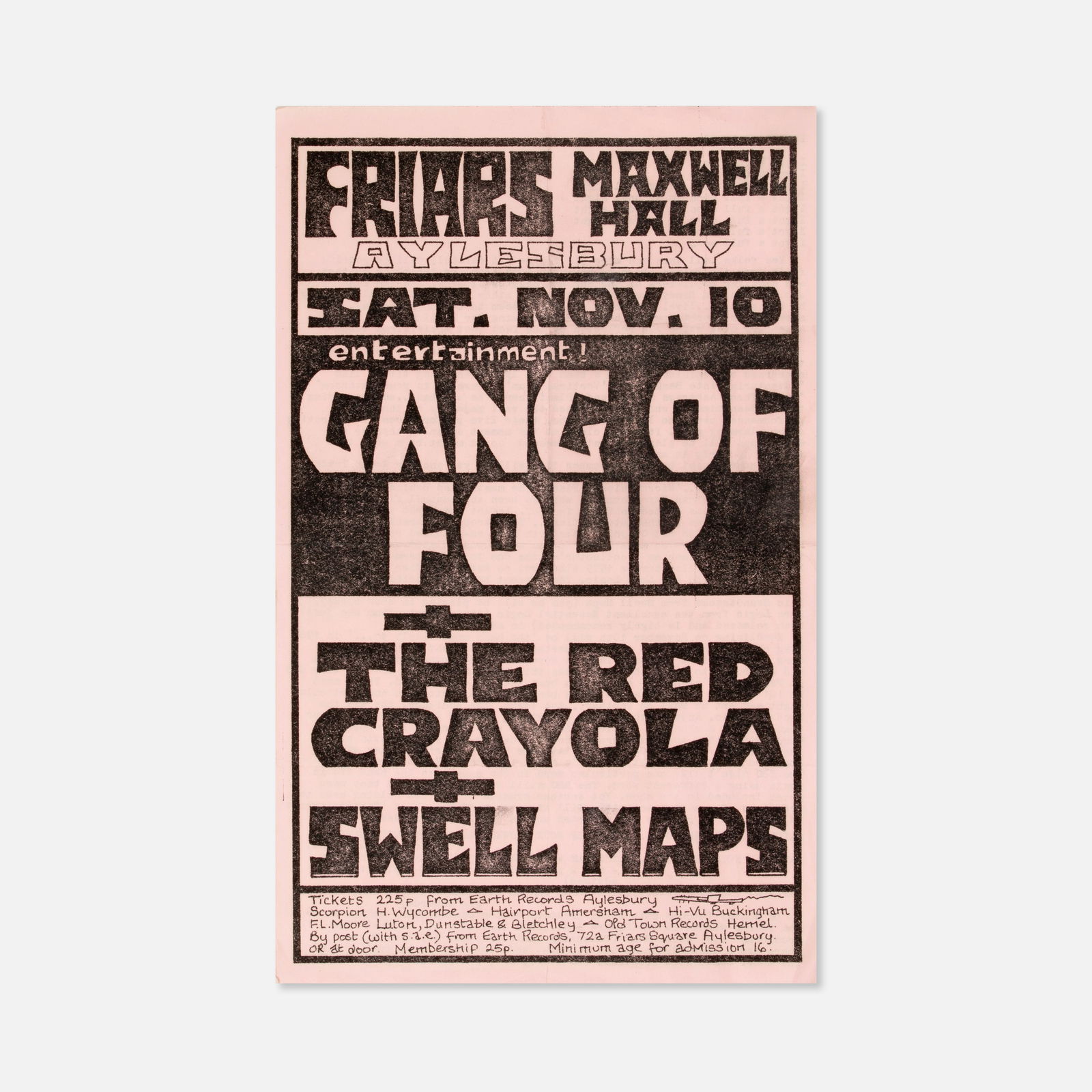 Gang of Four, The Red Crayola, Swell Maps, Flyer (1 of 1)