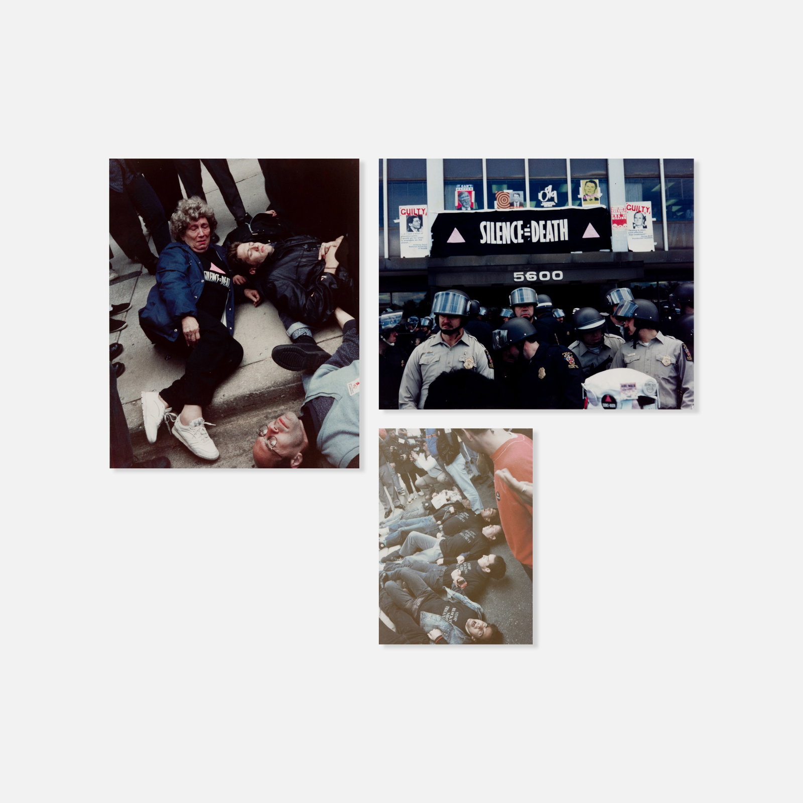 ACT UP, ACT NOW, Three Photographs: USA, 1988 8" x 10" largest c-print Three photographs from Seize Control of the FDA, the first national action by ACT UP, coordinated by an ad hoc group of around 1,500 members called ACT NOW (AIDS Coa