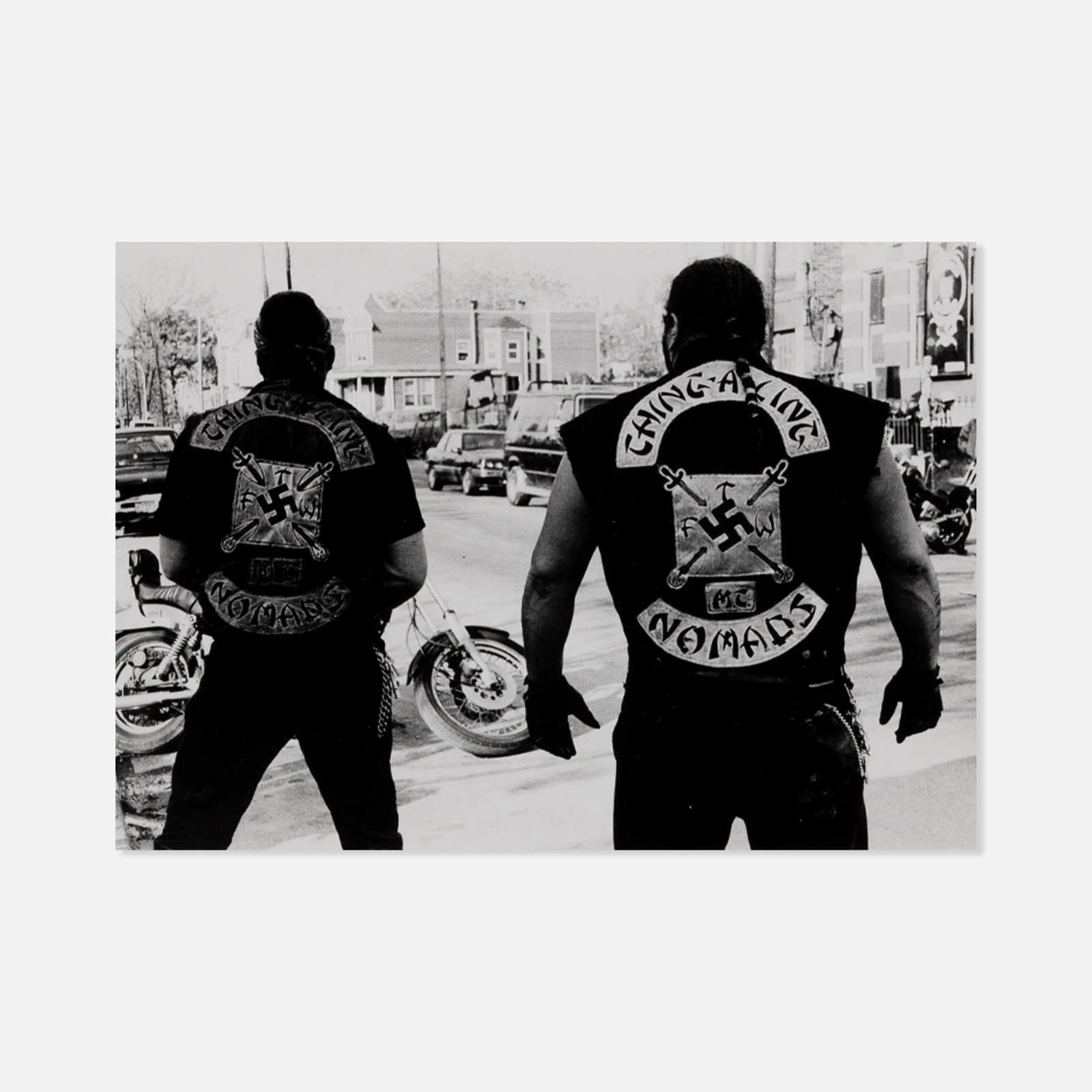 Ching-A-Ling Nomads Motorcycle Club, Twenty-Nine Photographs: USA, c. 1980s 14" x 11" (largest) silver gelatin prints Twenty-nine photographs documenting the members, environments, and activities of the Ching-A-Ling Nomads Motorcycle Club in New York City.