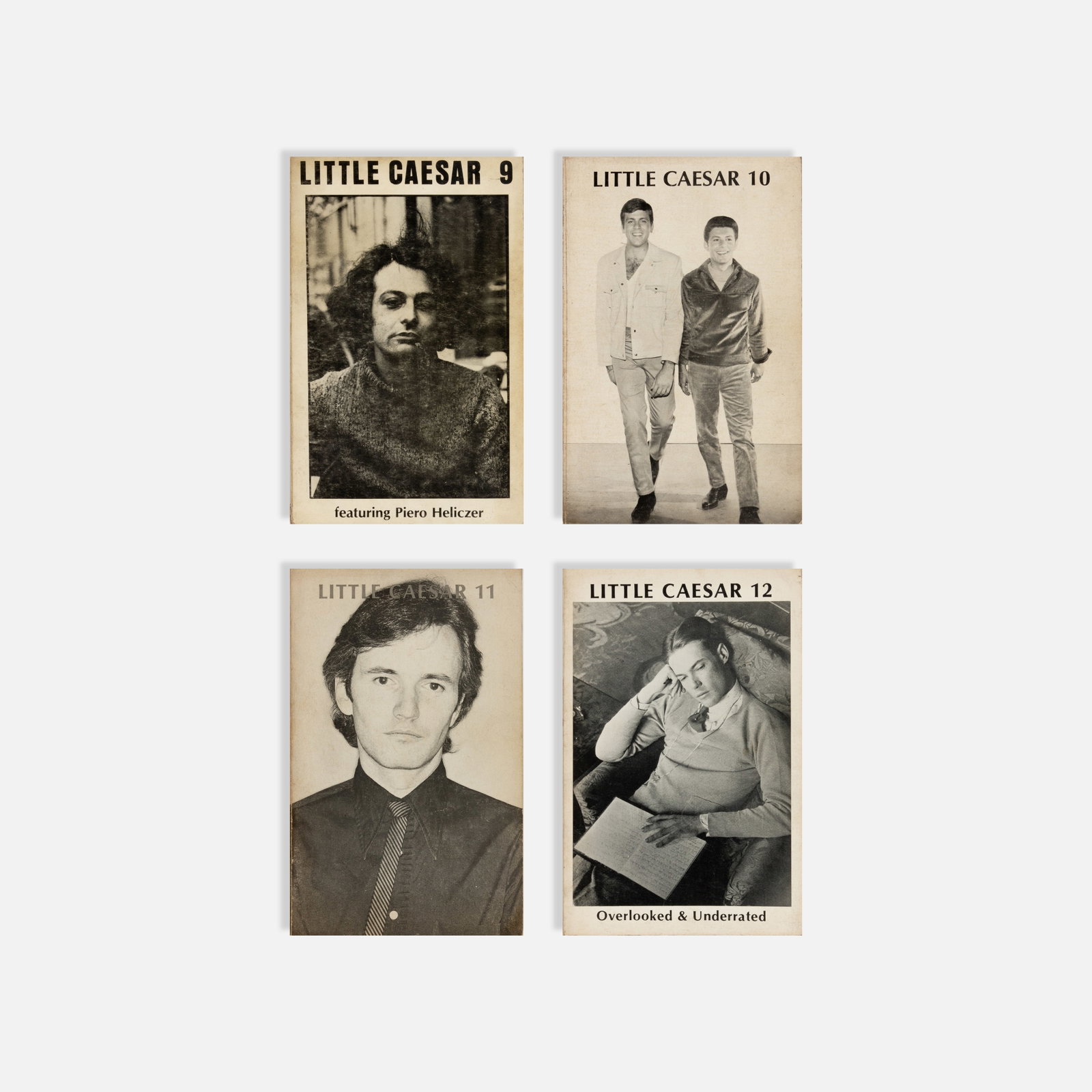 Dennis Cooper, Little Caesar, Vols. 9-12: USA, 1979–1981 8 1/2" x 5 1/2" x 1 1/8" printed matter Vols. 9–12 of the independent avant-garde literary and poetry journal Little Caesar compiling poetry, interviews, and photography. Dennis