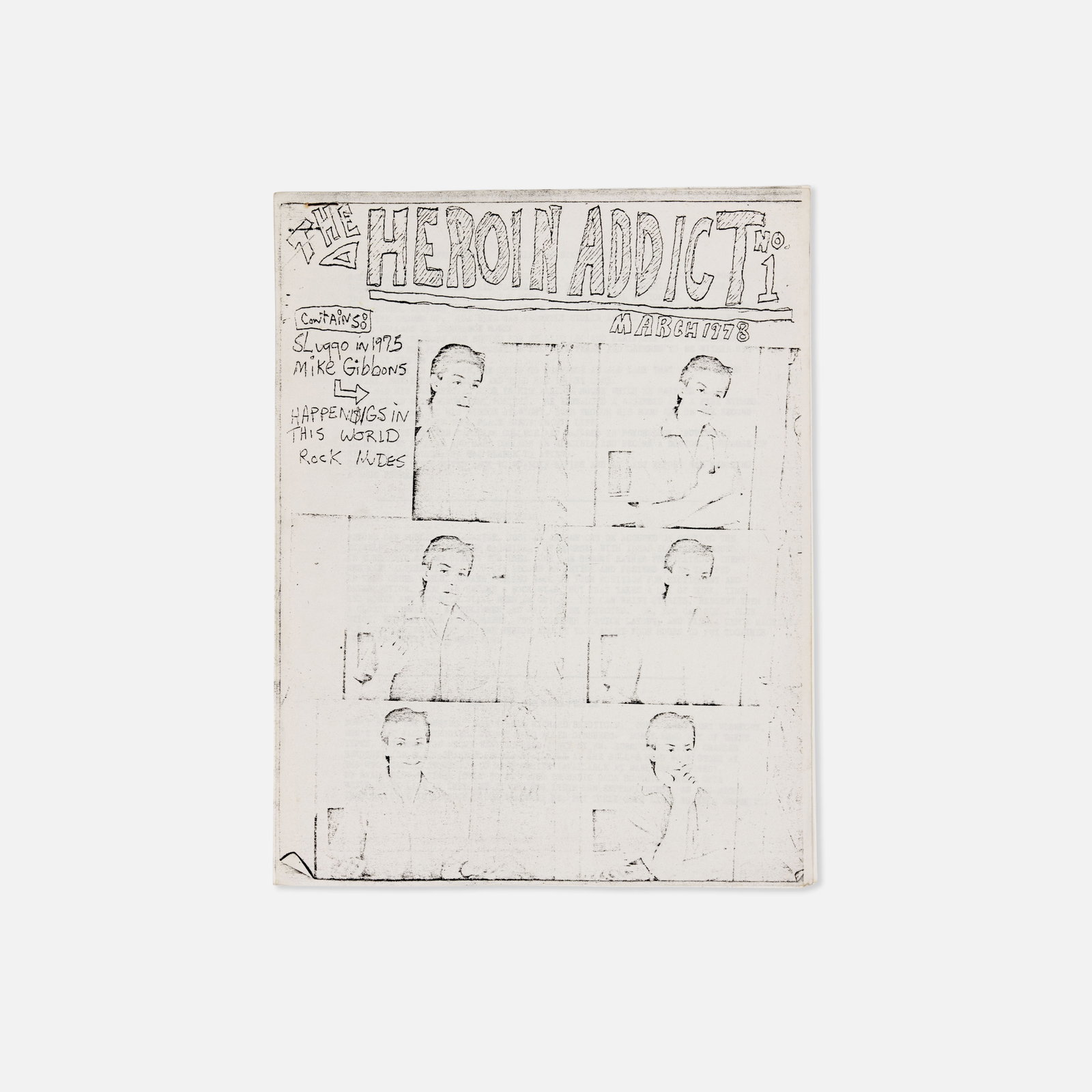 Richard Kern, The Heroin Addict, No. 1: USA, 1978 8 1/2" x 11" printed matter Issue No. 1 of The Heroin Addict, published under the Heroin Addict Productions imprint as the foundational title in Kern's early zine series that preceded The Va