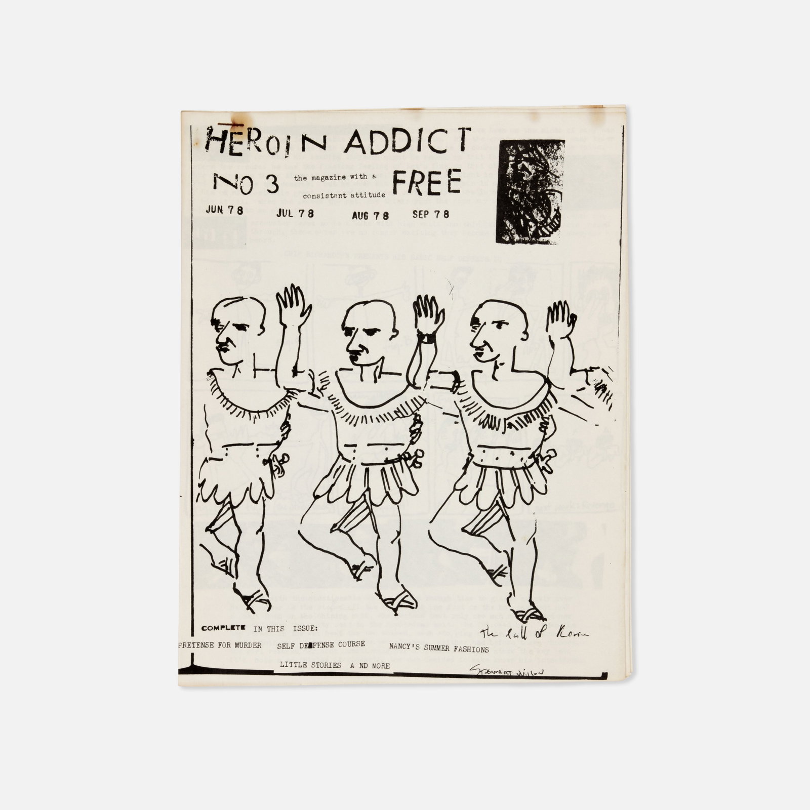 Richard Kern, The Heroin Addict, No. 3: USA, 1978 printed matter Issue No. 3 of The Heroin Addict, published under the Heroin Addict Productions imprint as the foundational title in Kern's early zine series that preceded The Valium Addict a