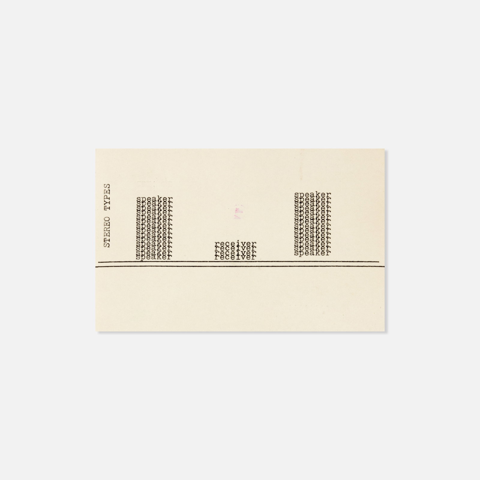 Mail Art, Stereo Types: USA, 1982 5 1/2" x 3 1/2" ink on paper Mailed to artist Robert Saunders. This item is located in our Treadwell, NY warehouse. Pickup and shipping options available upon request.