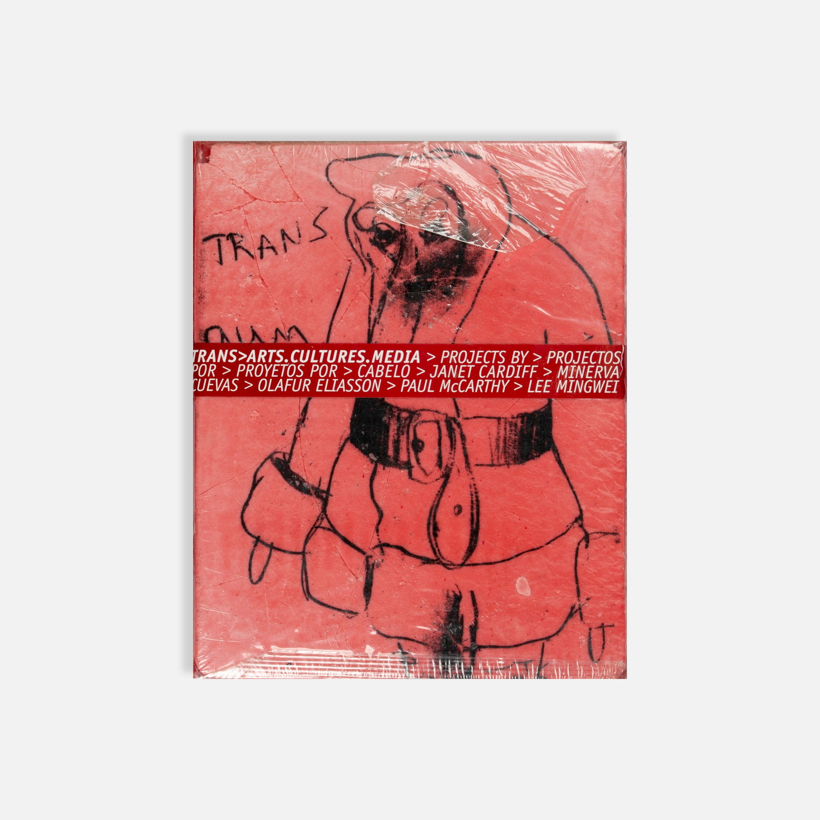 Paul McCarthy, Trans Gum: USA, 2001 10" x 8" printed matter, gum Special artist multiple edition of TRANS> arts.cultures.media magazine (Issue 9/10, 2001), issued in its original plastic seal with a custom printed chewing gum 