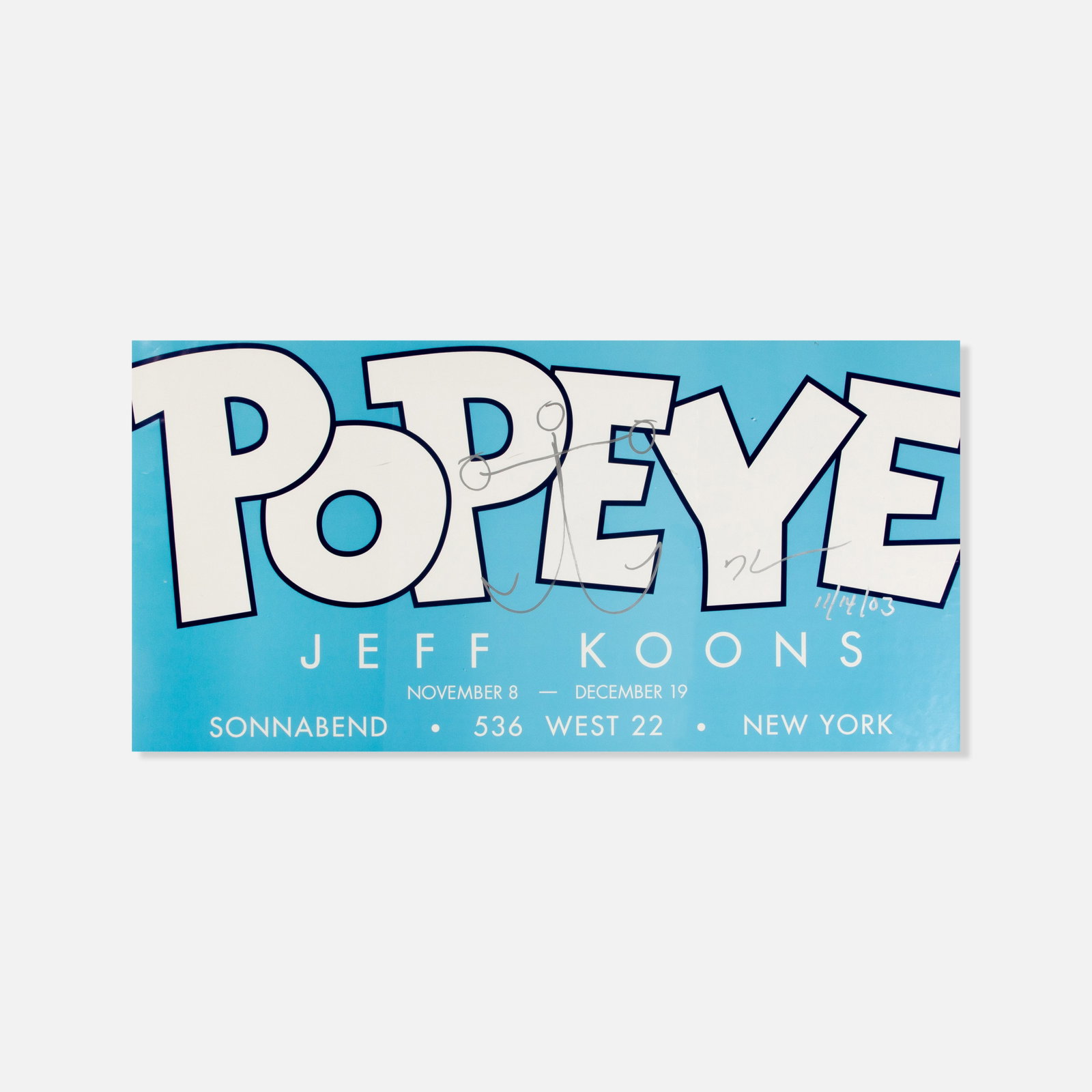 Jeff Koons, Popeye, Signed Poster with Drawing (1 of 1)