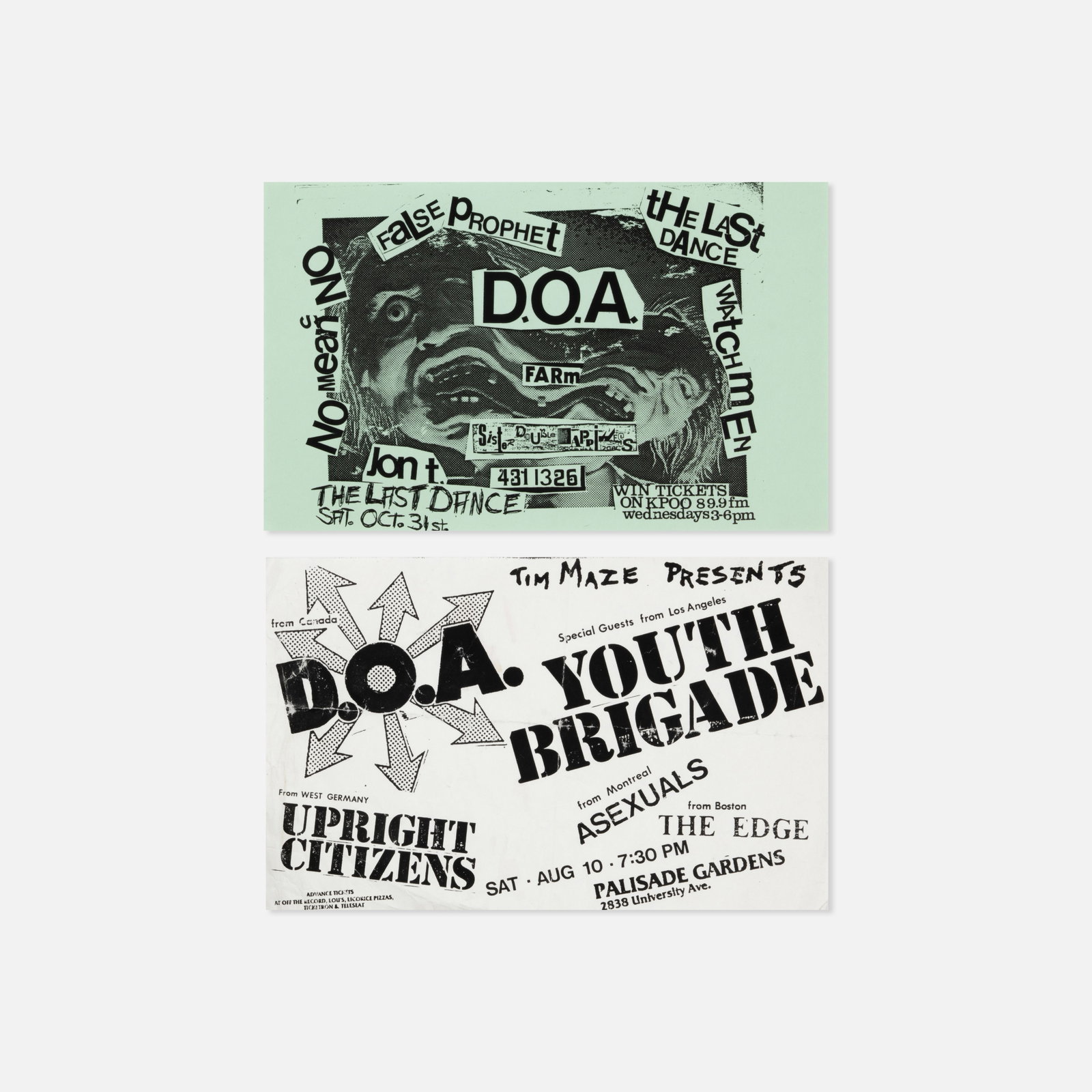 D.O.A, et al., Two Handbills (1 of 1)