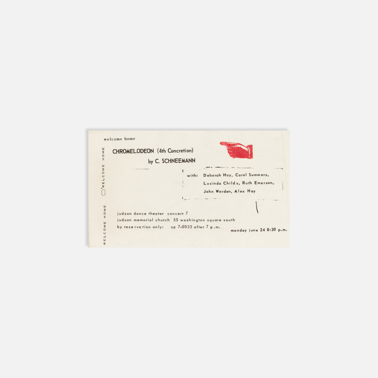 Carolee Schneemann, Judson Dance Theater, Chromelodeon (4th Concretion), Invitation (1 of 1)
