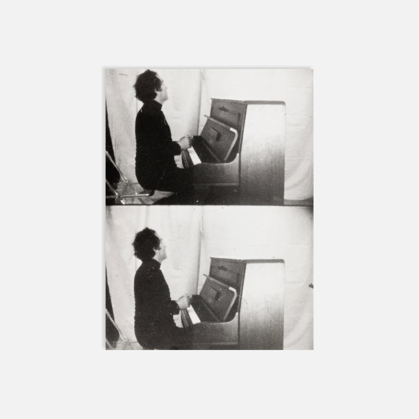 Giuseppe Chiari, Art/Tapes/22: Italy, 1977 7" x 9 1/2" silver print Photograph produced as part of the video exhibition Art/Tapes/22 at Museum of Modern Art, 1975. [Eight black-and-white video tapes made at Art/Tapes/22 comprise PR