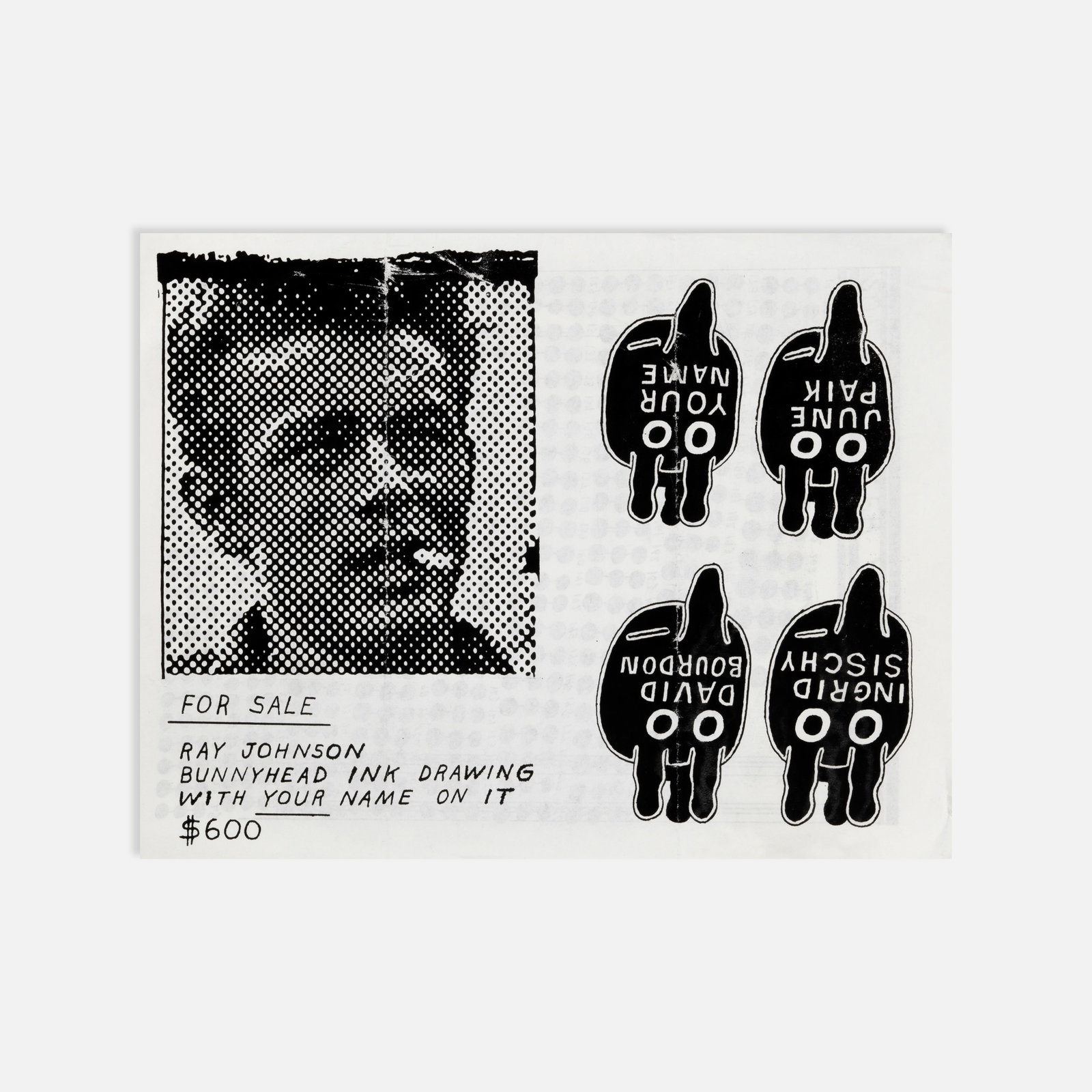 Ray Johnson, Nam June Paik, David Bourdon, Xerox (1 of 2)